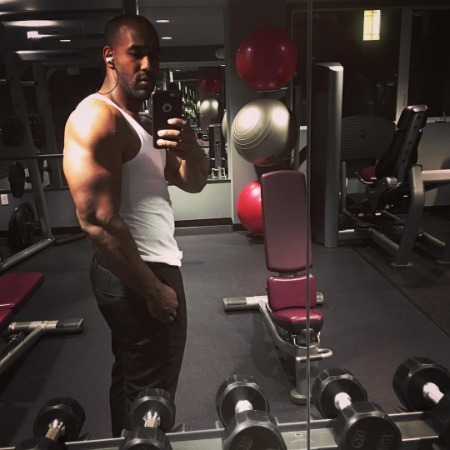 Landon Brown during one of his workout sessions in the gym. 